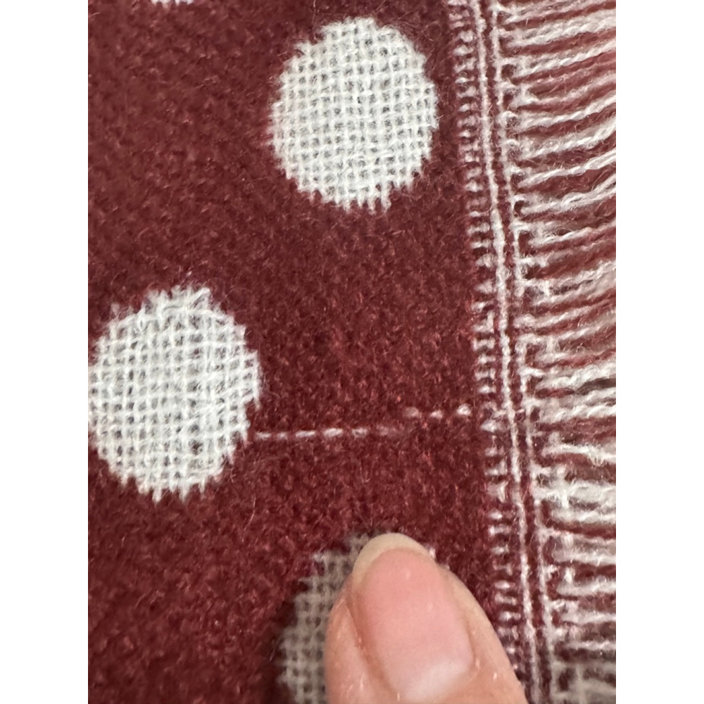 Women's Under One Sky Red berry White Polka Dot oversized Blanket Scarf wrap - Picture 8 of 10